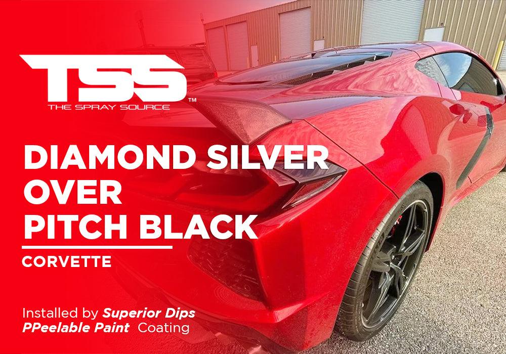 DIAMOND SILVER OVER PITCH BLACK | PEELABLE PAINT | CORVETTE - The Spray Source