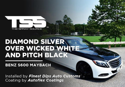 DIAMOND SILVER OVER WICKED WHITE AND PITCH BLACK | AUTOFLEX COATINGS |  BENZ S600 MAYBACH