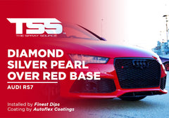 DIAMOND SILVER PEARL OVER RED BASE | AUTOFLEX COATINGS | AUDI RS7 - The Spray Source