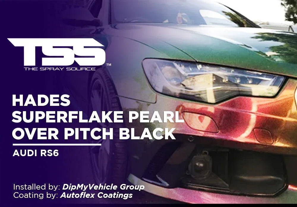 HADES SUPERFLAKE PEARL OVER PITCH BLACK | AUTOFLEX COATINGS | PEELABLE PAINT | AUDI RS6 - The Spray Source