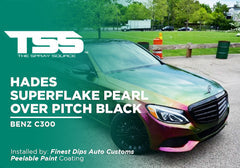 HADES SUPERFLAKE PEARL OVER PITCH BLACK | PEELABLE PAINT | BENZ C300 - The Spray Source