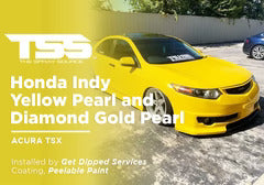 Honda Indy Yellow and Diamond Gold Pearl on Acura TSX