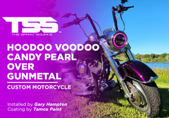 HOODOO VOODOO CANDY PEARL OVER GUNMETAL | TAMCO PAINT | CUSTOM MOTORCYCLE