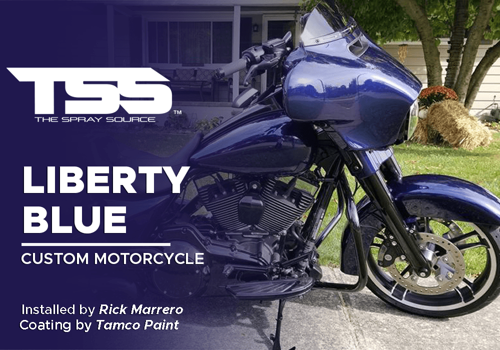 Liberty Blue on Custom Motorcycle