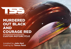 MURDERED OUT BLACK AND COURAGE RED | TAMCO PAINT | CUSTOM MOTORCYCLE - The Spray Source