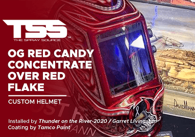 OG RED CANDY CONCENTRATE OVER RED FLAKE | TAMCO PAINT | CUSTOM HELMET