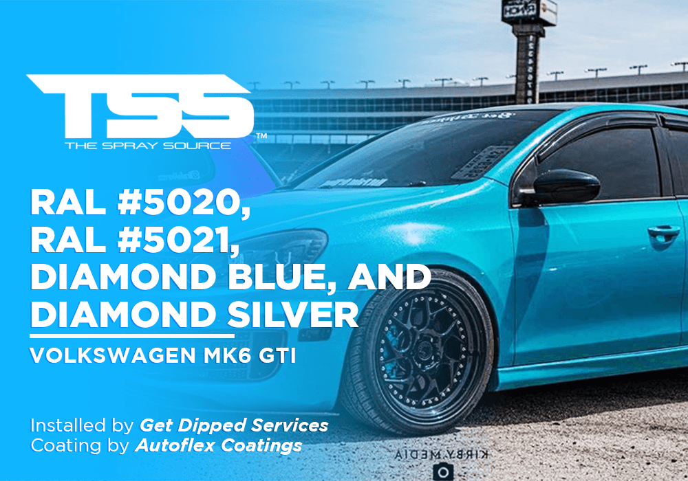 RAL #5020, RAL #5021, DIAMOND BLUE, AND DIAMOND SILVER | AUTOFLEX COATINGS | VOLKSWAGEN MK6 GTI - The Spray Source