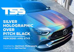 SILVER HOLOGRAPHIC PEARL OVER PITCH BLACK | DIPYOURCAR | MERCEDES AMG GT43 - The Spray Source