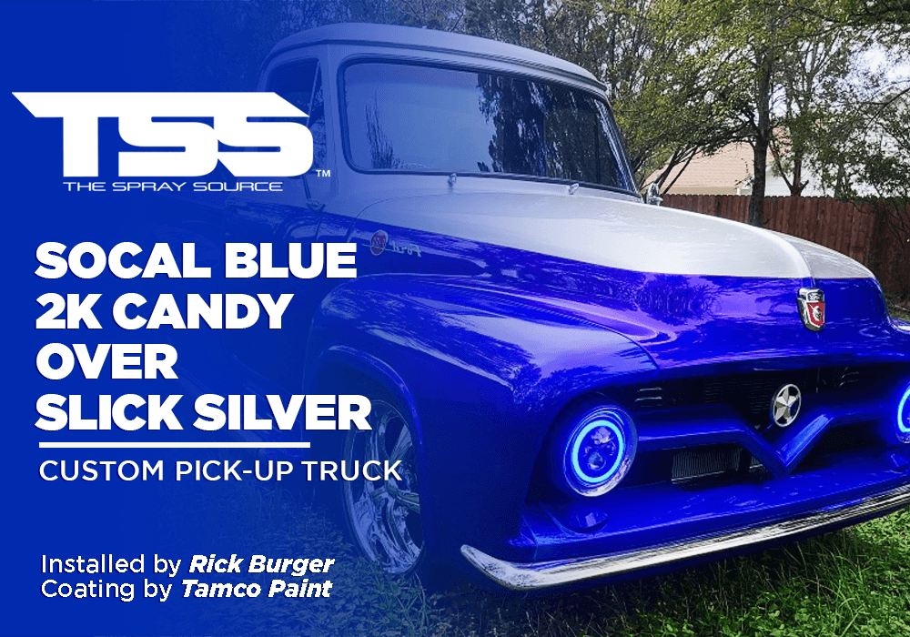 SOCAL BLUE 2K CANDY OVER SLICK SILVER | TAMCO PAINT | CUSTOM PICK-UP TRUCK - The Spray Source