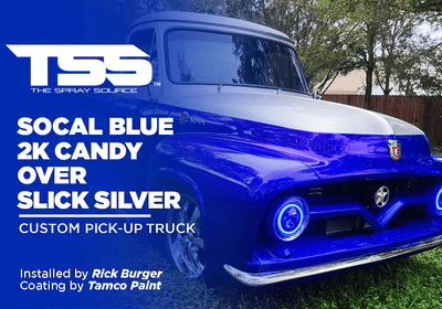 SOCAL BLUE 2K CANDY OVER SLICK SILVER | TAMCO PAINT | CUSTOM PICK-UP TRUCK
