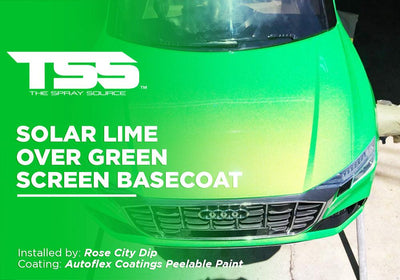 SOLAR LIME OVER GREEN SCREEN BASECOAT | AUTOFLEX COATINGS | PEELABLE PAINT