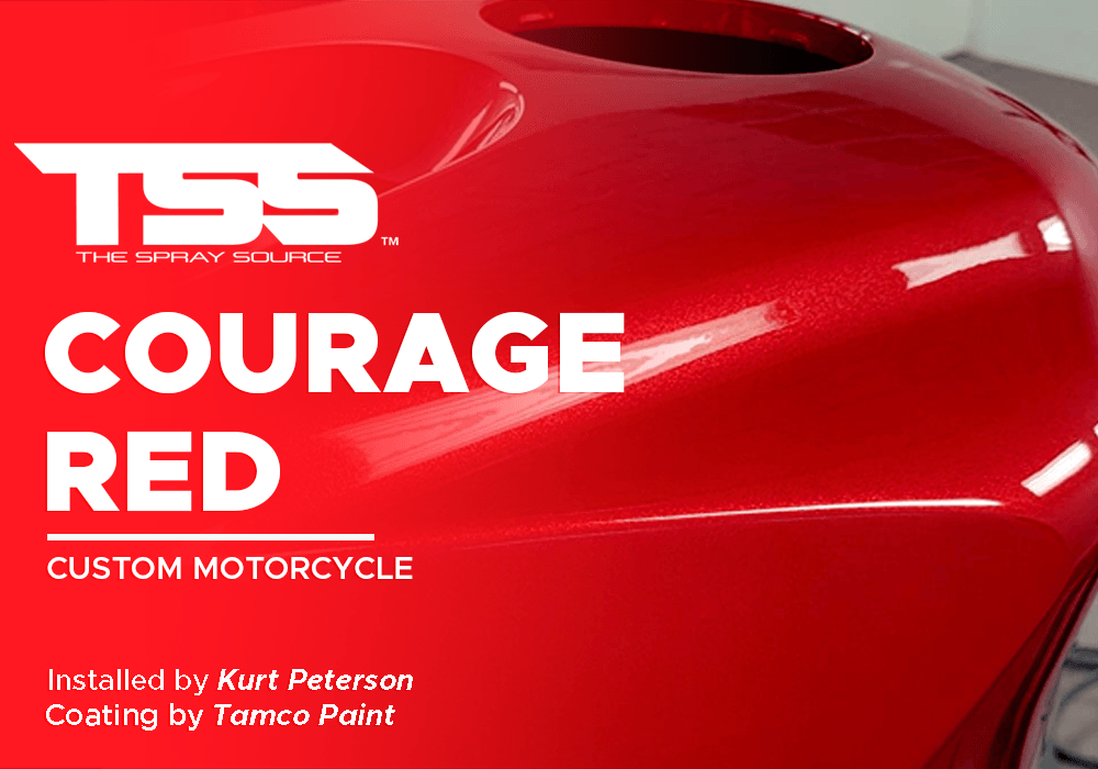 Courage Red on Custom Motorcycle