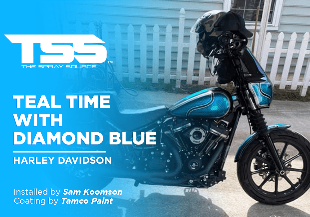 Teal Time with Diamond Blue on Harley Davidson