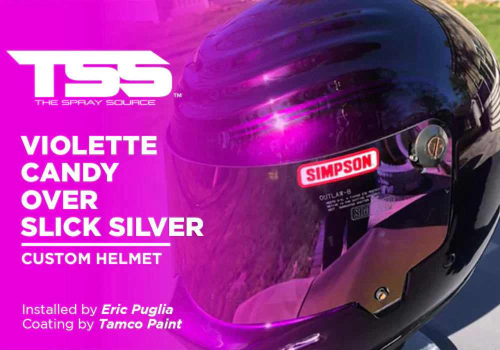 VIOLETTE CANDY OVER SLICK SILVER | TAMCO PAINT | CUSTOM HELMET - The Spray Source