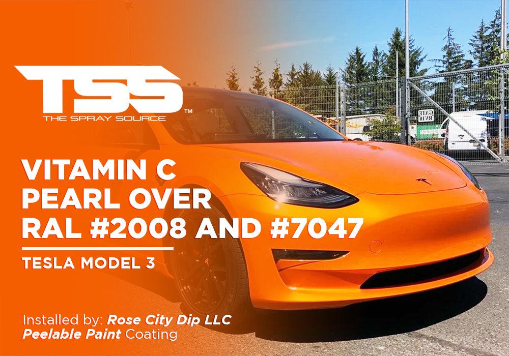 VITAMIN C PEARL OVER RAL #2008 AND #7047 | PEELABLE PAINT | TESLA MODEL 3 - The Spray Source