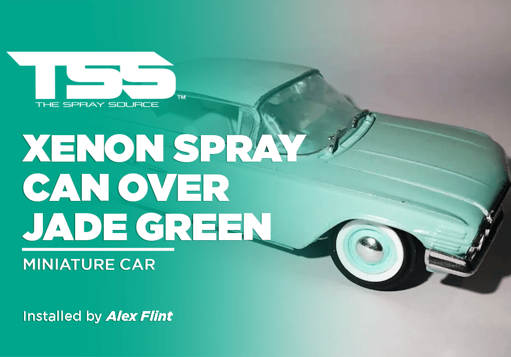 Xenon Spray Can over Jade Green on Miniature Car