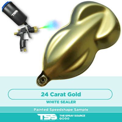 24 Carat Gold Pre-Sprayed Speedshape Paint Sample (White Ground Coat) - The Spray Source - Tamco Paint