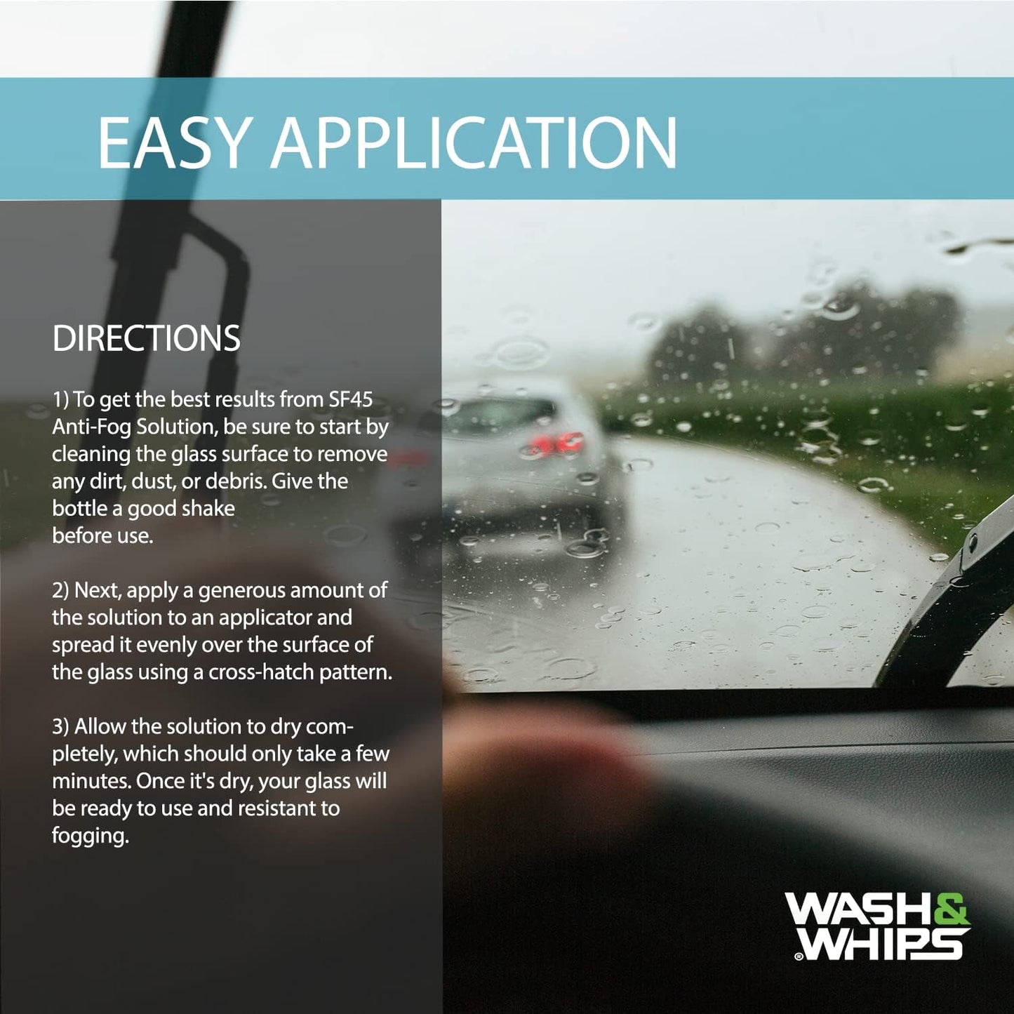 WASH&WHIPS SF45 Anti-Fog For Car Windshields