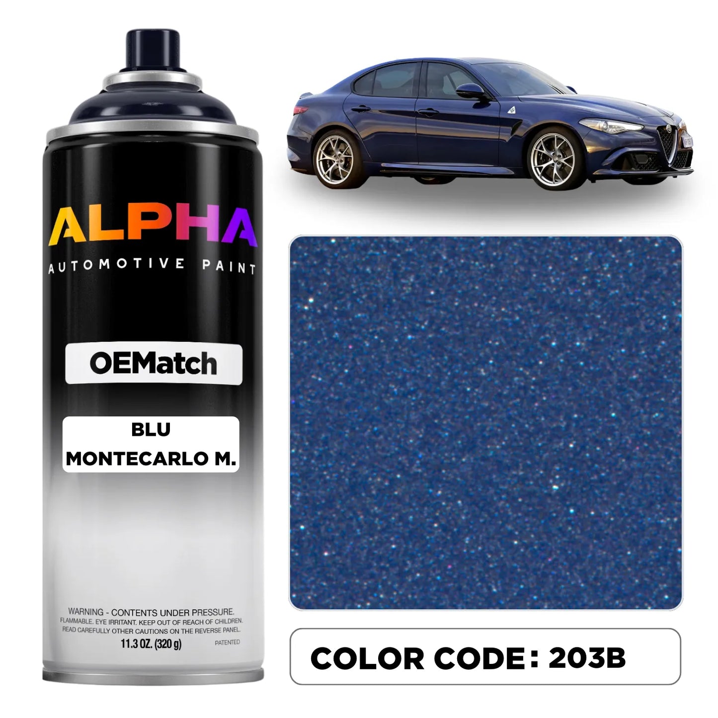 Alfa Romeo Blu Montecarlo Metallic 203B | OEMatch Spray Can