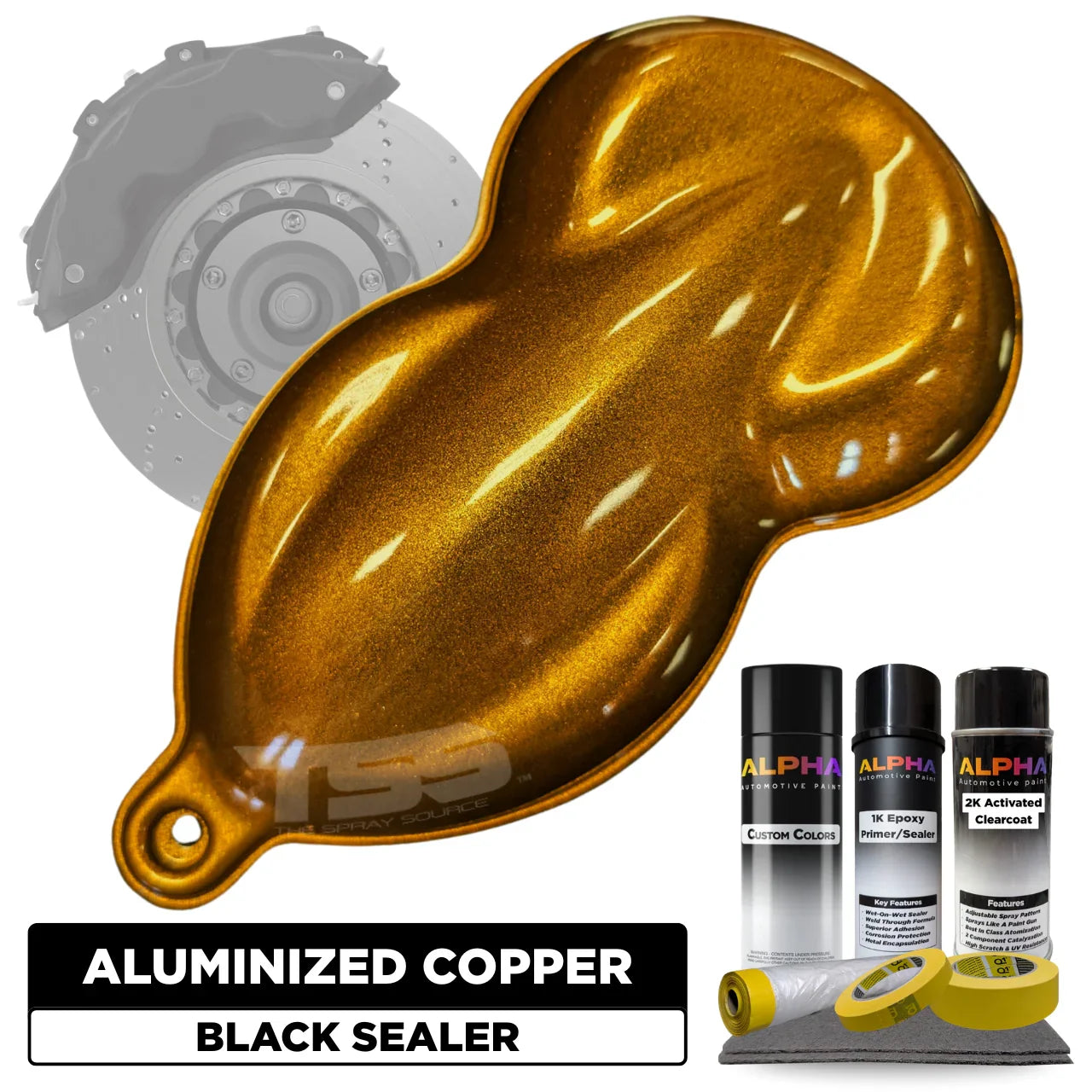 Aluminized Copper Brake Caliper Paint Kit