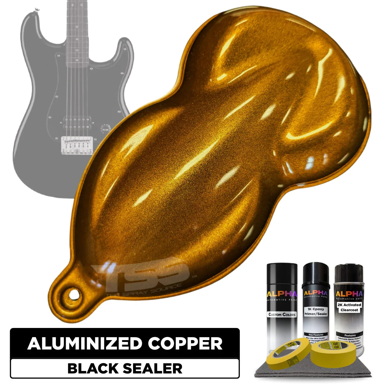 Aluminized Copper Guitar Paint Kit