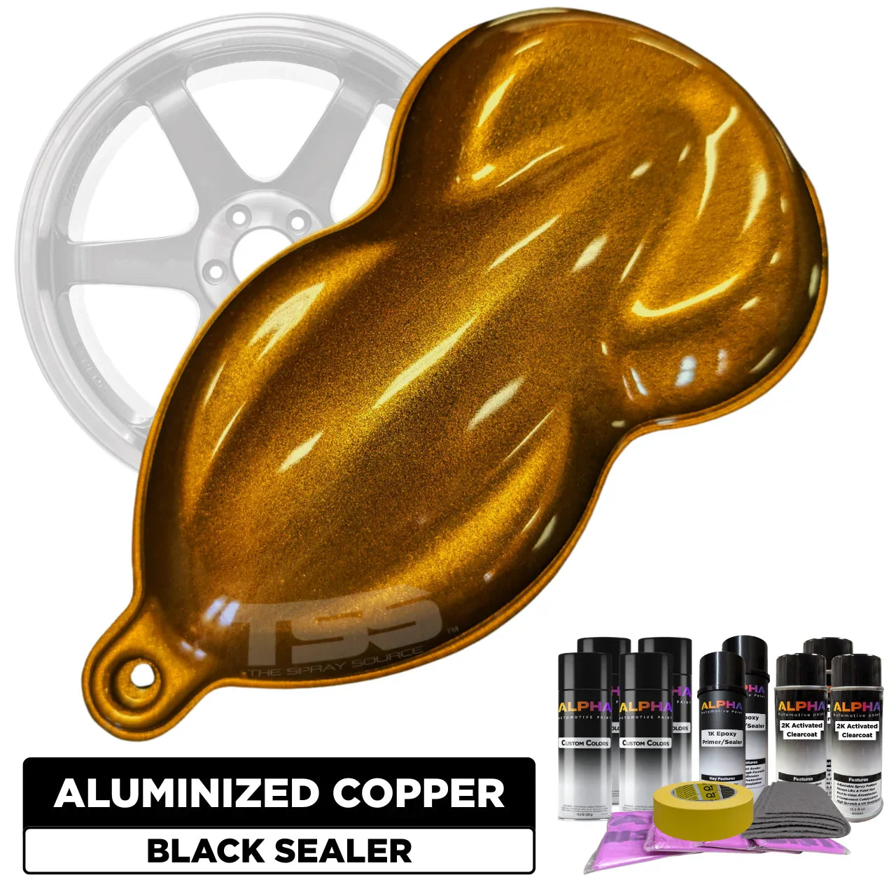 Aluminized Copper Wheel Paint Kit