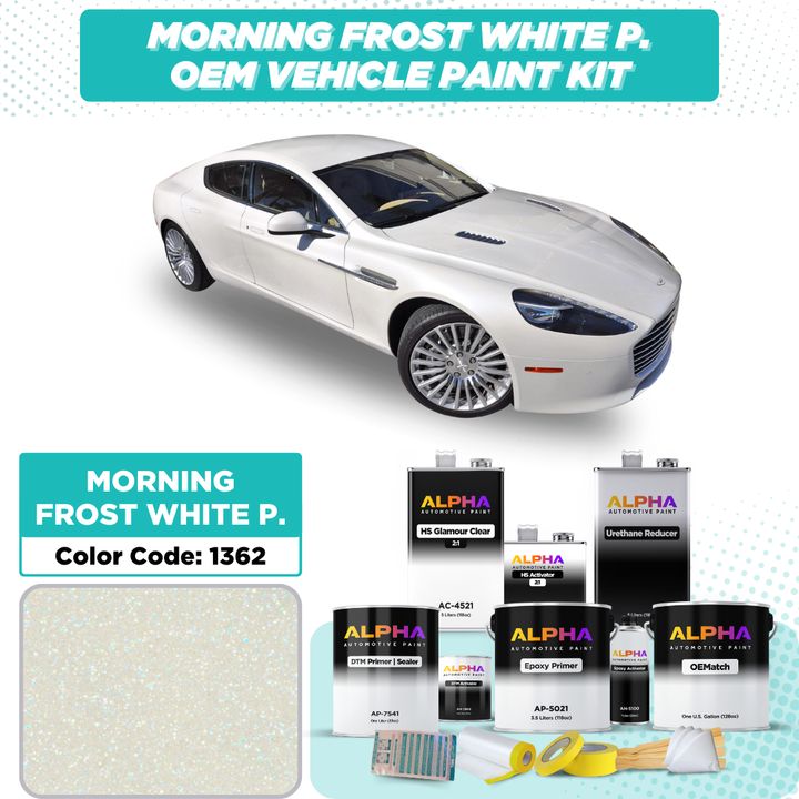 Aston Martin Morning Frost White Pearl 1362 | OEMatch Vehicle Paint Kit