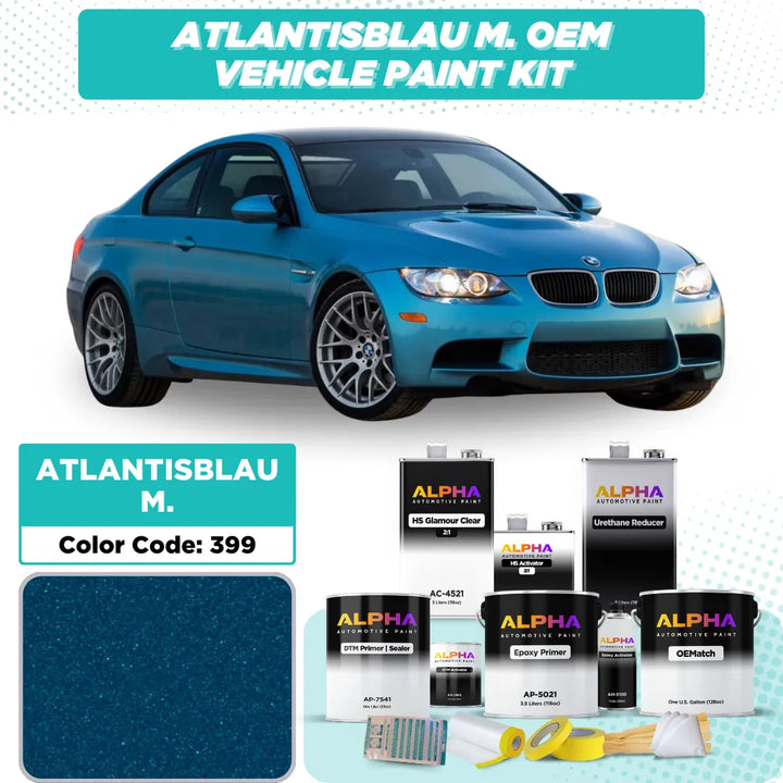 BMW Atlantis Blue Metallic 399 | OEMatch Vehicle Paint Kit