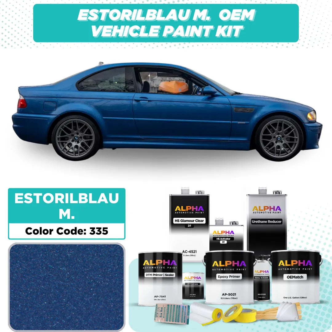 BMW Estoril Blue Metallic 335 | OEMatch Vehicle Paint Kit