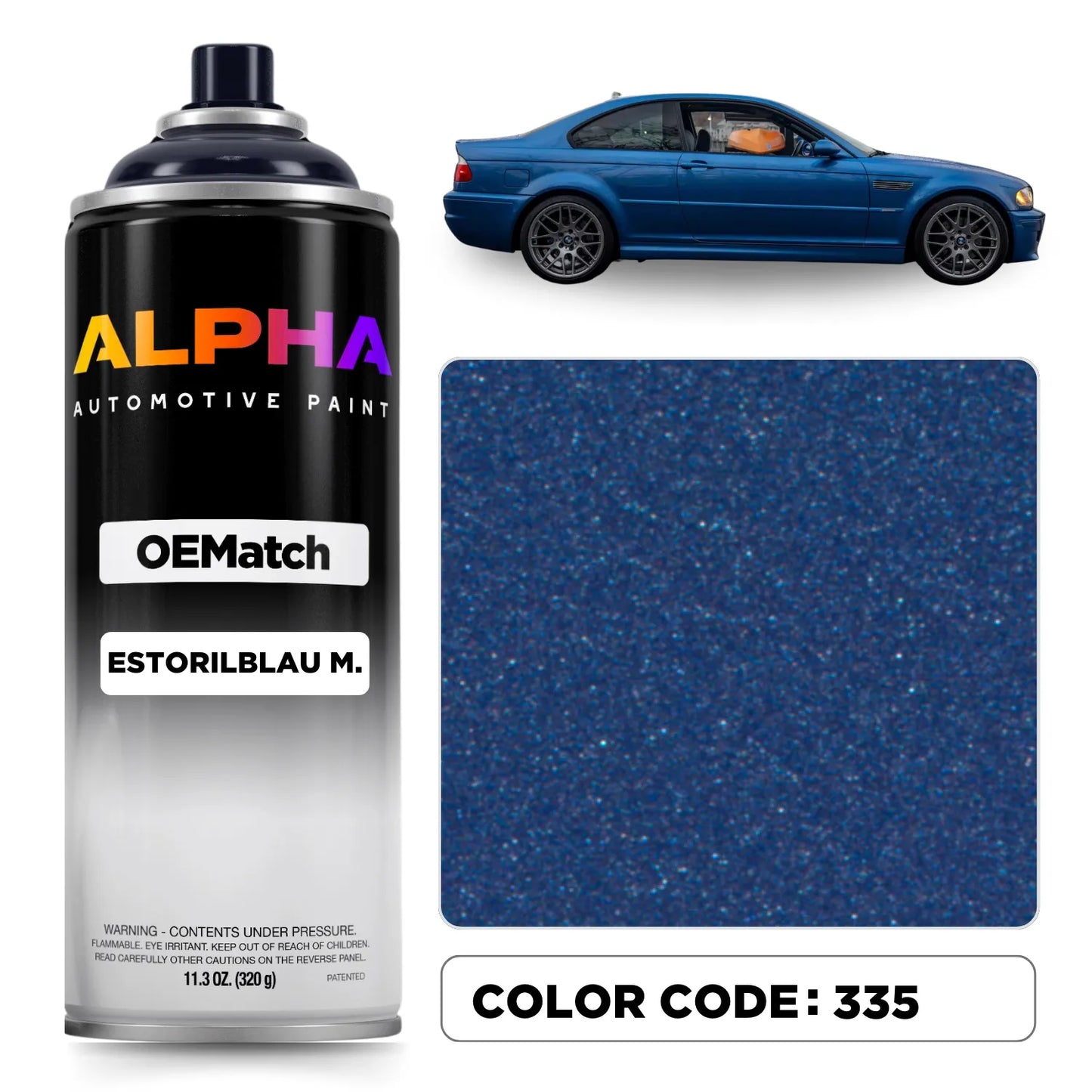 BMW Estoril Blue Metallic 335 | OEMatch Spray Can