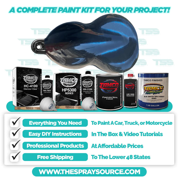 Blue Sinister Triple Reboot Series Extra Small Car Kit (Black Ground Coat) - The Spray Source - Tamco Paint