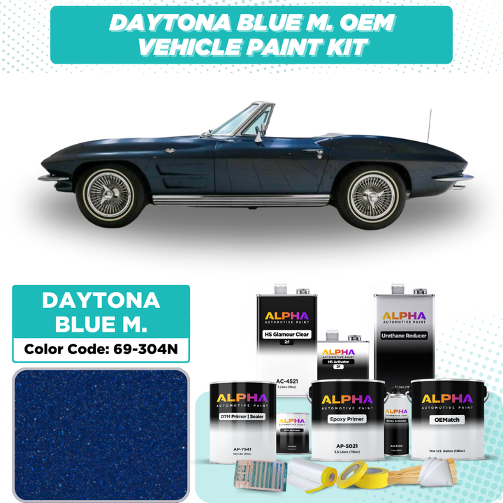 Chevrolet Daytona Blue Metallic 69-304N | OEMatch Vehicle Paint Kit