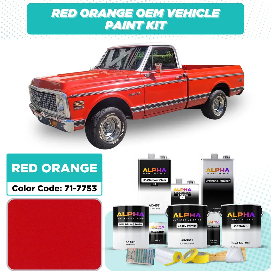 Chevrolet Red Orange 71-7753 | OEMatch Vehicle Paint Kit