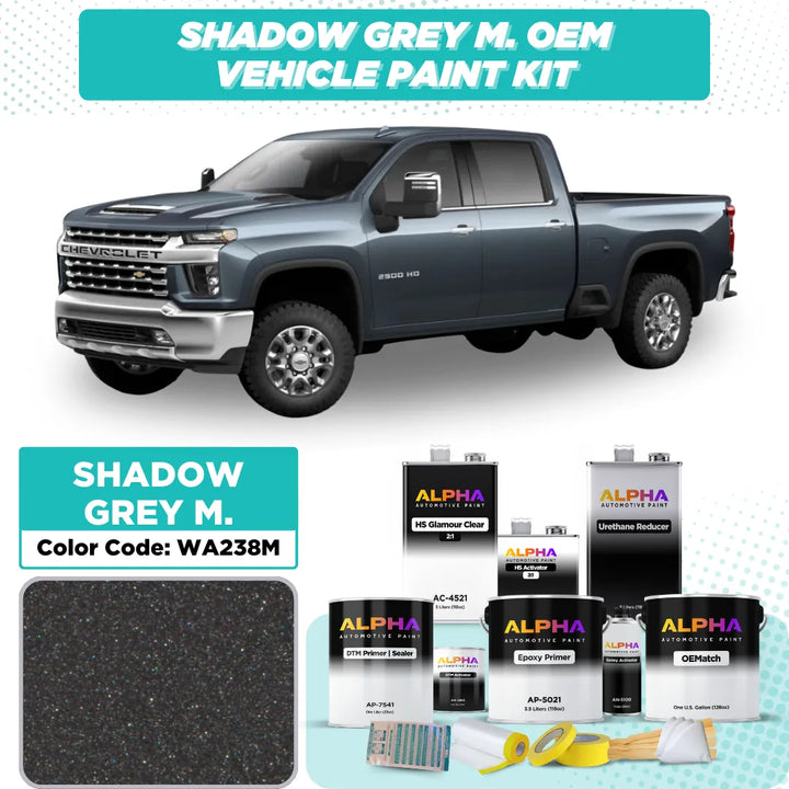 Chevrolet Shadow Grey Metallic WA238M / 90U-238M | OEMatch Vehicle Paint Kit