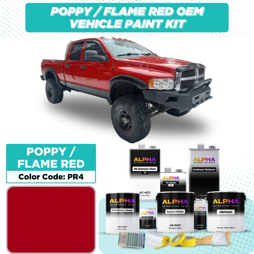 Chrysler Poppy / Flame Red PR4 | OEMatch Vehicle Paint Kit