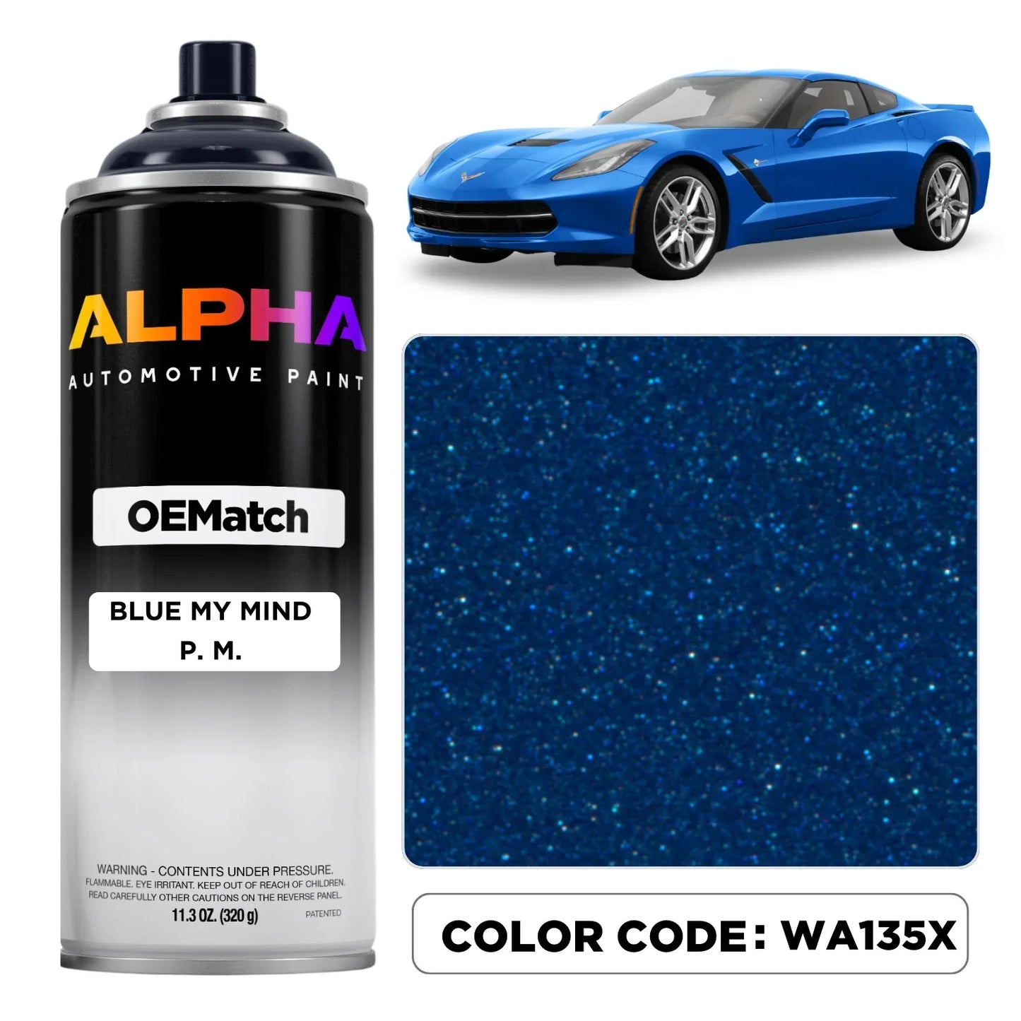 GEN. MOTORS USA BLUE MY MIND P. M. WA135X | OEMatch Spray Can