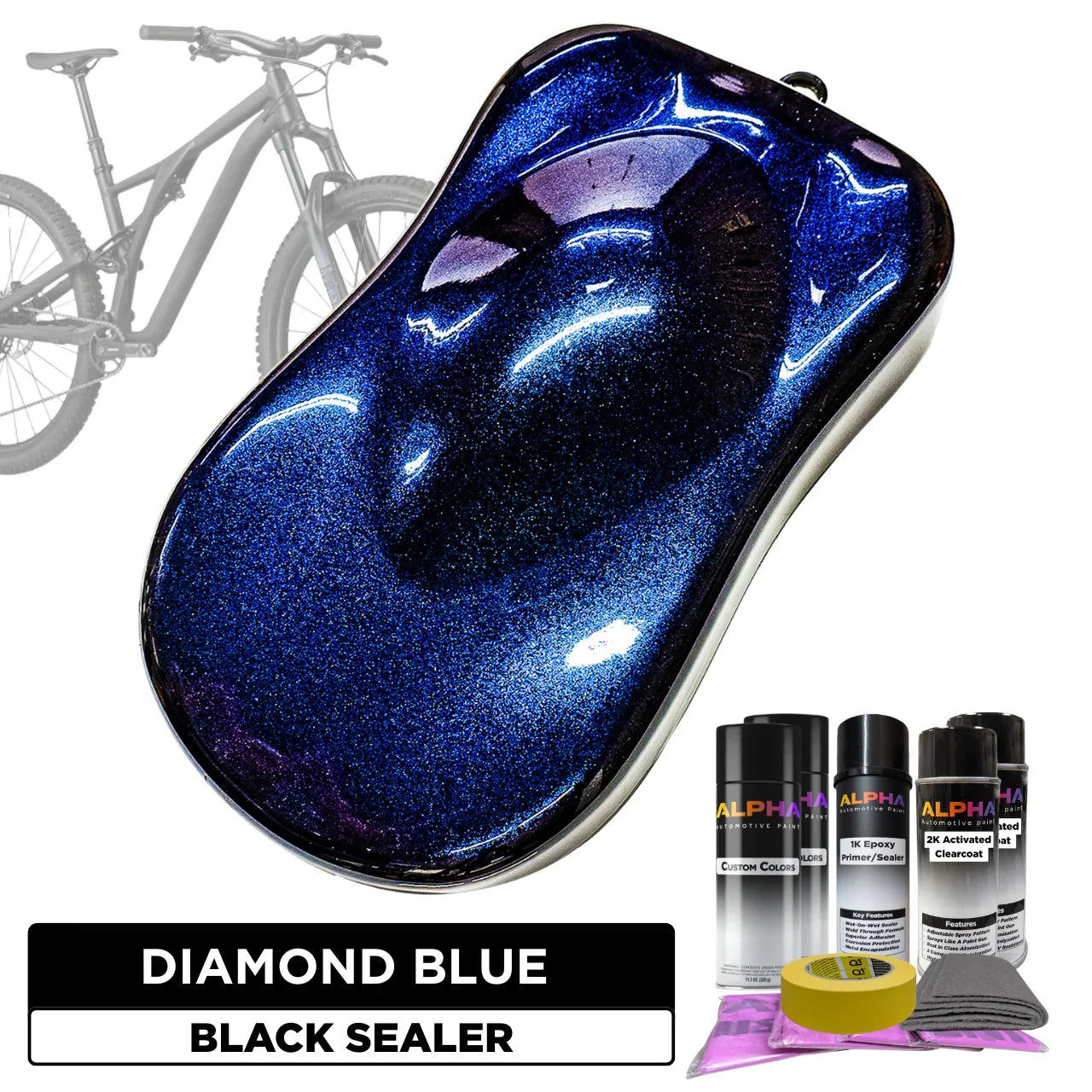 Diamond Blue Bike Paint Kit
