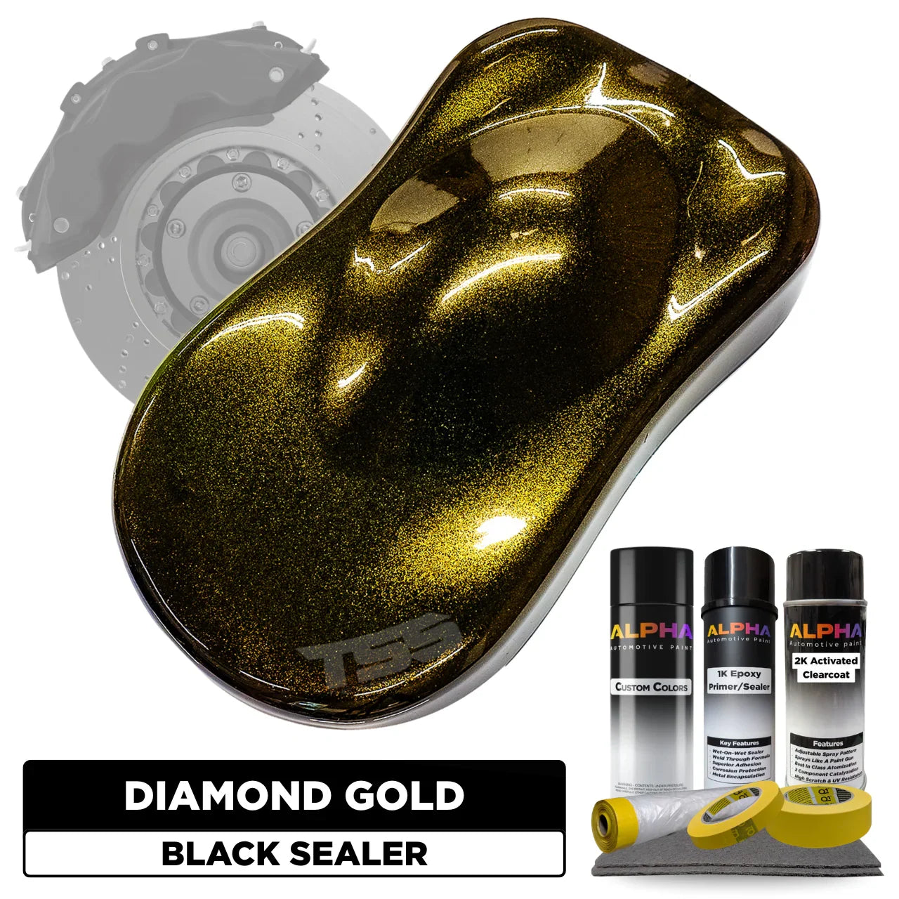 Diamond Gold Brake Caliper Paint Kit
