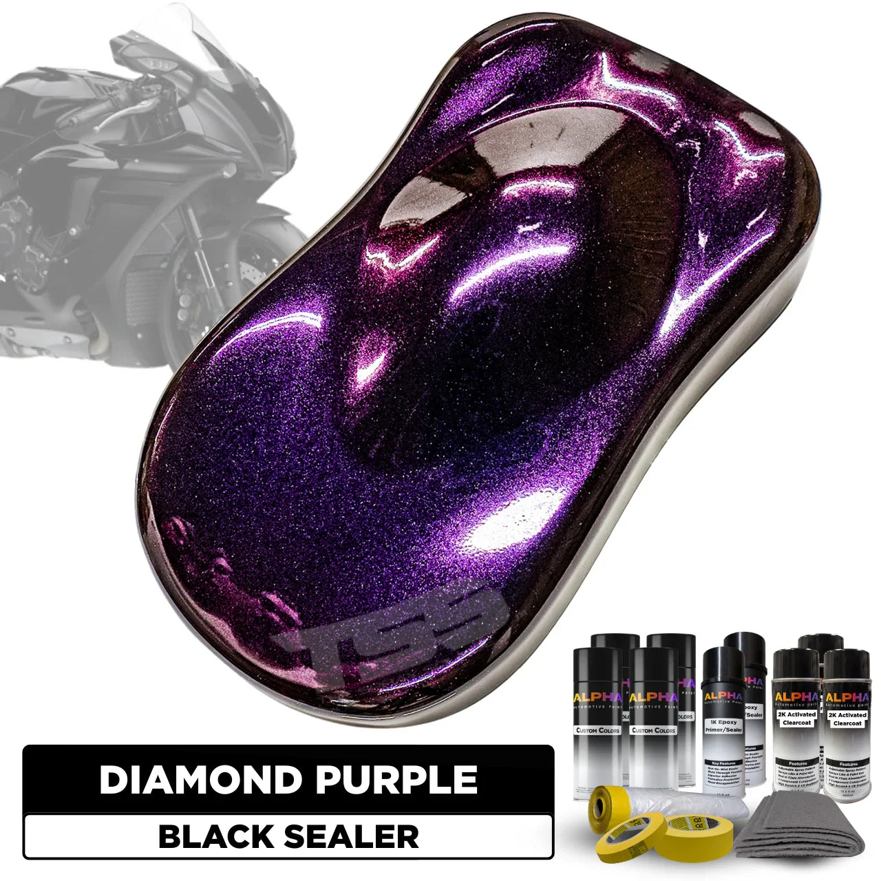 Diamond Purple Motorcycle Paint Kit