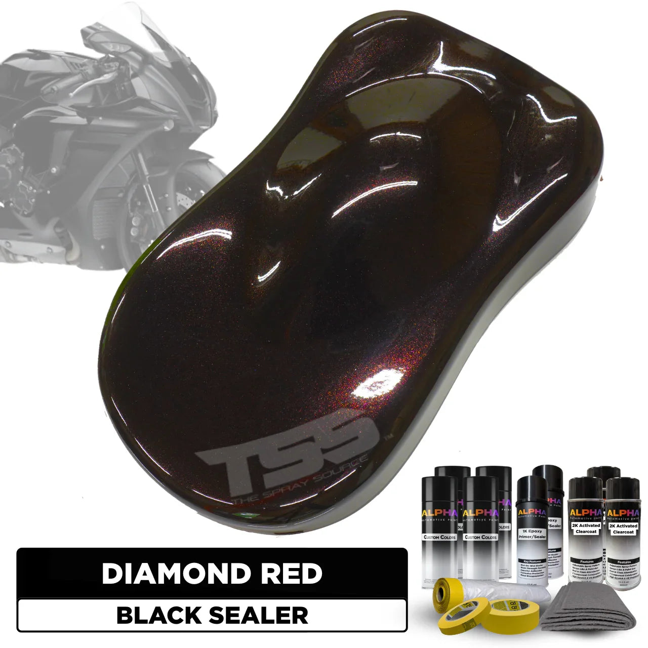 Diamond Red Motorcycle Paint Kit