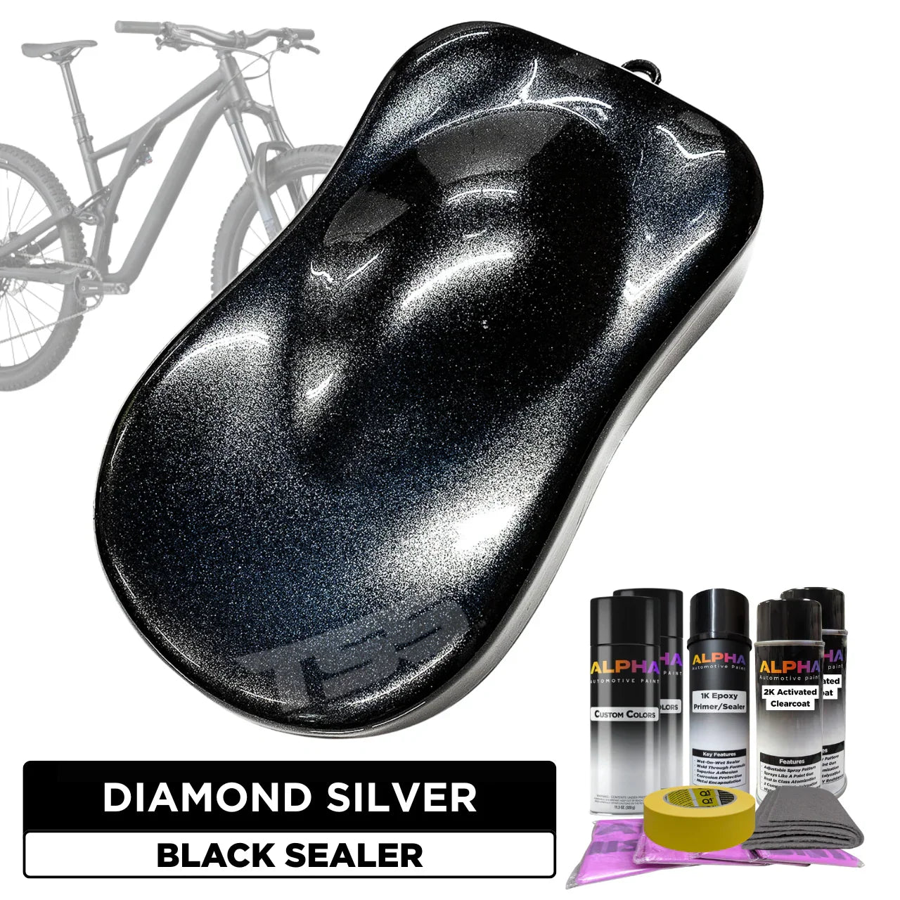 Diamond Silver Bike Paint Kit