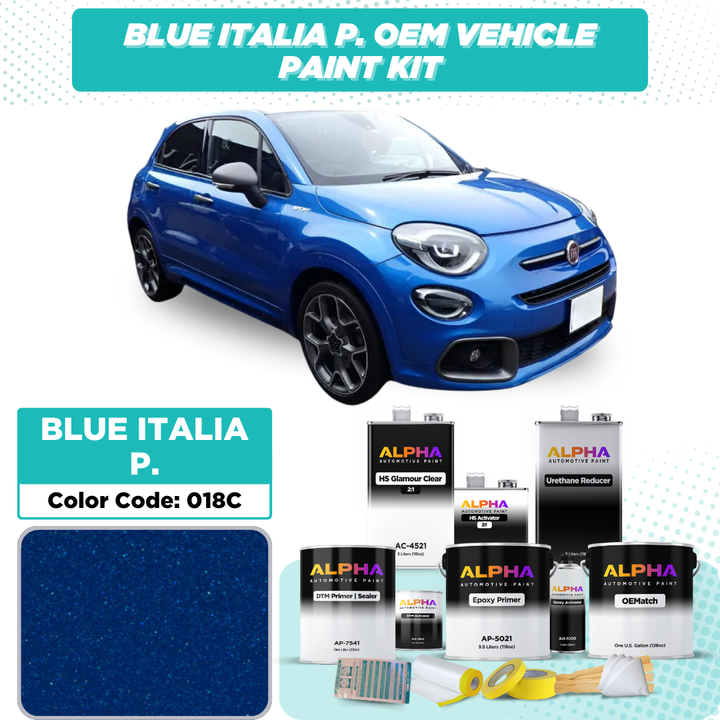 Fiat Blue Italia Pearl 018C | OEMatch Vehicle Paint Kit