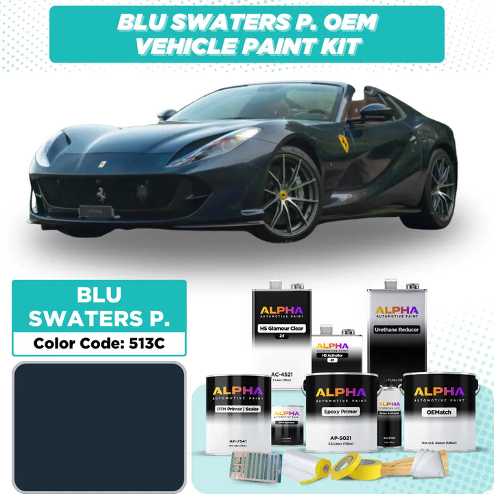 Ferrari Blu Swaters Pearl 513C | OEMatch Vehicle Paint Kit