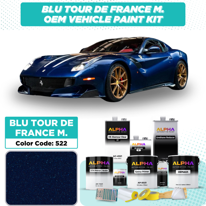 Ferrari Blu Tour de France Metallic 522 | OEMatch Vehicle Paint Kit