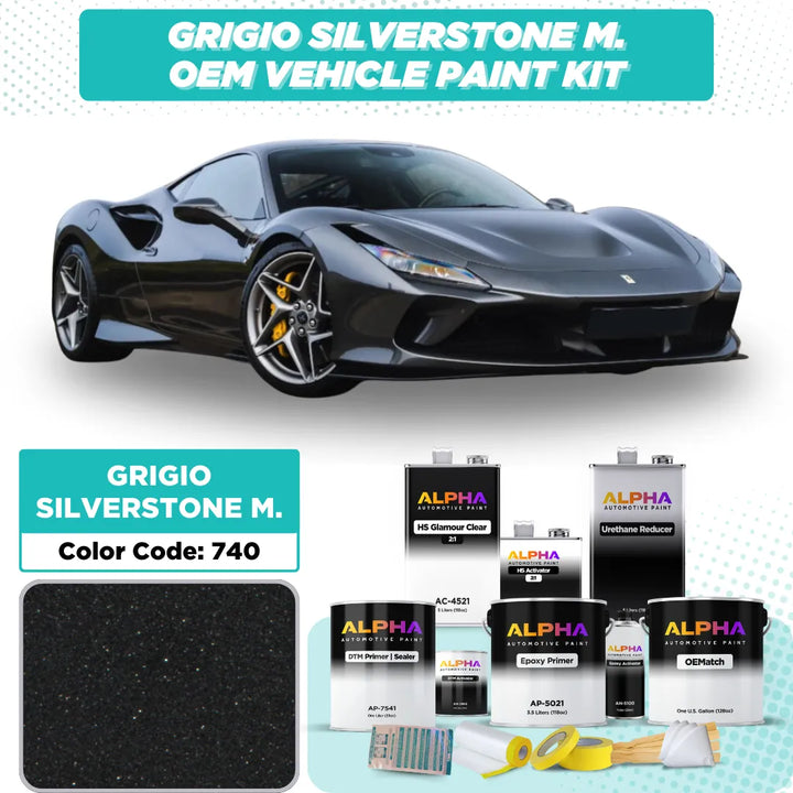 Ferrari Grigio Silverstone Metallic 740 | OEMatch Vehicle Paint Kit