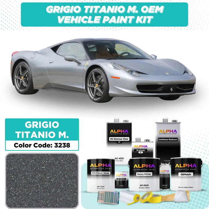 Ferrari Grigio Titanio Metallic 3238 | OEMatch Vehicle Paint Kit