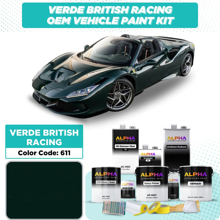 Ferrari Verde British Racing 611 | OEMatch Vehicle Paint Kit