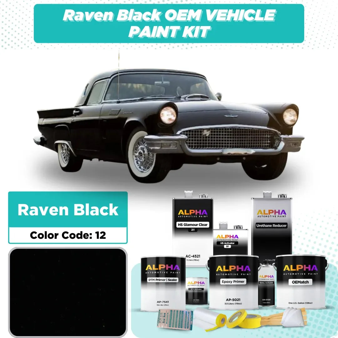 Ford Raven Black 12 / UA-6373 OEM color match vehicle paint kit