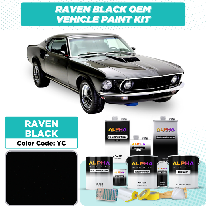 Ford Raven Black YC | OEMatch Vehicle Paint Kit