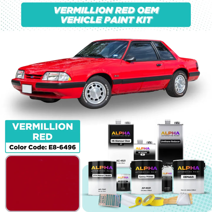 Ford Vermillion Red E8-6496 | OEMatch Vehicle Paint Kit